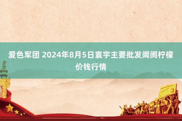 爱色军团 2024年8月5日寰宇主要批发阛阓柠檬价钱行情