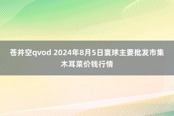 苍井空qvod 2024年8月5日寰球主要批发市集木耳菜价钱行情