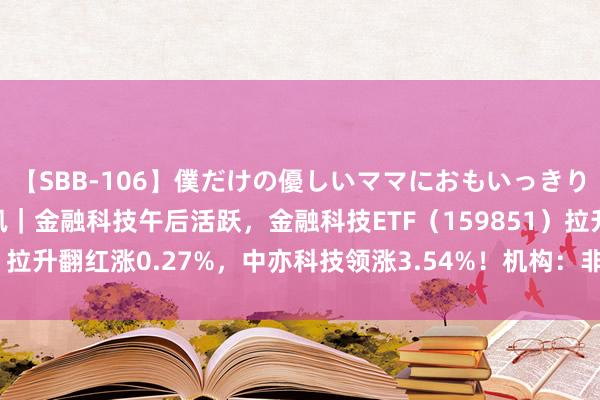 【SBB-106】僕だけの優しいママにおもいっきり甘えたい ETF盘中资讯｜金融科技午后活跃，金融科技ETF（159851）拉升翻红涨0.27%，中亦科技领涨3.54%！机构：非银金融仍相对低估