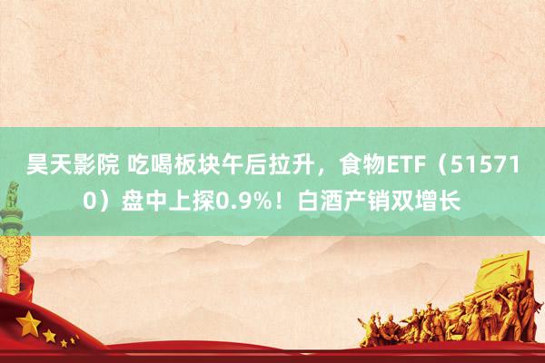 昊天影院 吃喝板块午后拉升，食物ETF（515710）盘中上探0.9%！白酒产销双增长