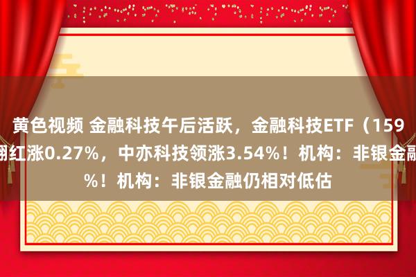 黄色视频 金融科技午后活跃，金融科技ETF（159851）拉升翻红涨0.27%，中亦科技领涨3.54%！机构：非银金融仍相对低估