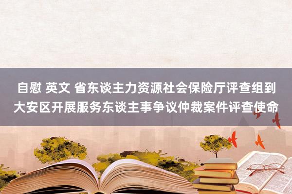 自慰 英文 省东谈主力资源社会保险厅评查组到大安区开展服务东谈主事争议仲裁案件评查使命